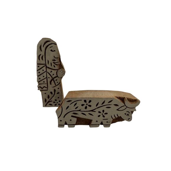 Pier 1 Hand Carved Holy Night A Rustic Nativity Scene Told in Hard Carved Wood - Picture 5 of 6